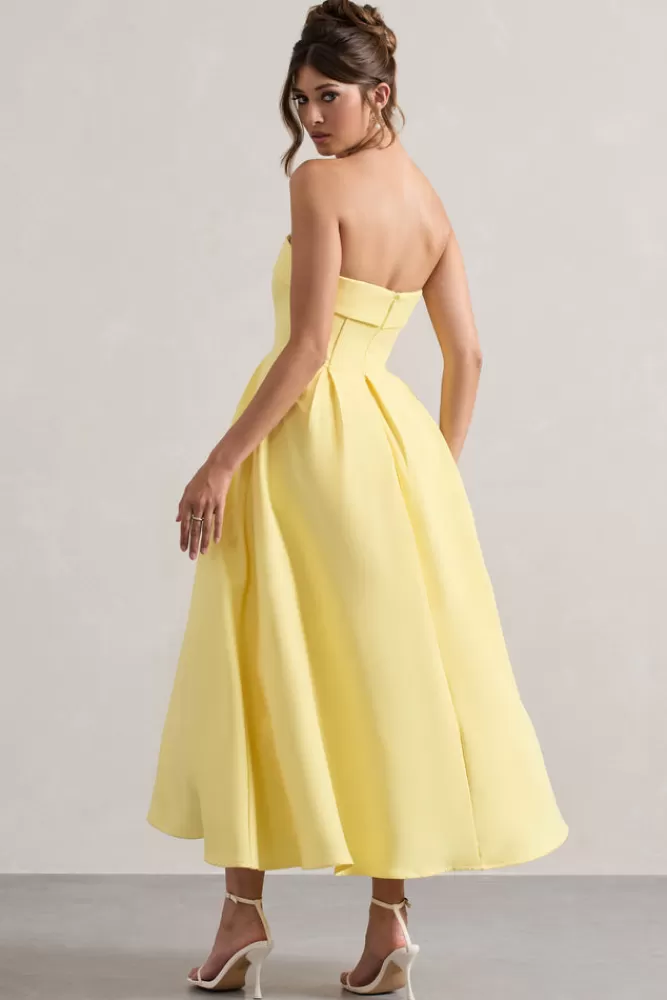 Club L London Annalise | Bandeau Skater Midi Dress LEMON Online