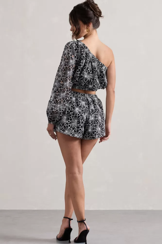 Club L London At Last | Lace Tie Waist Shorts BLACK Shop