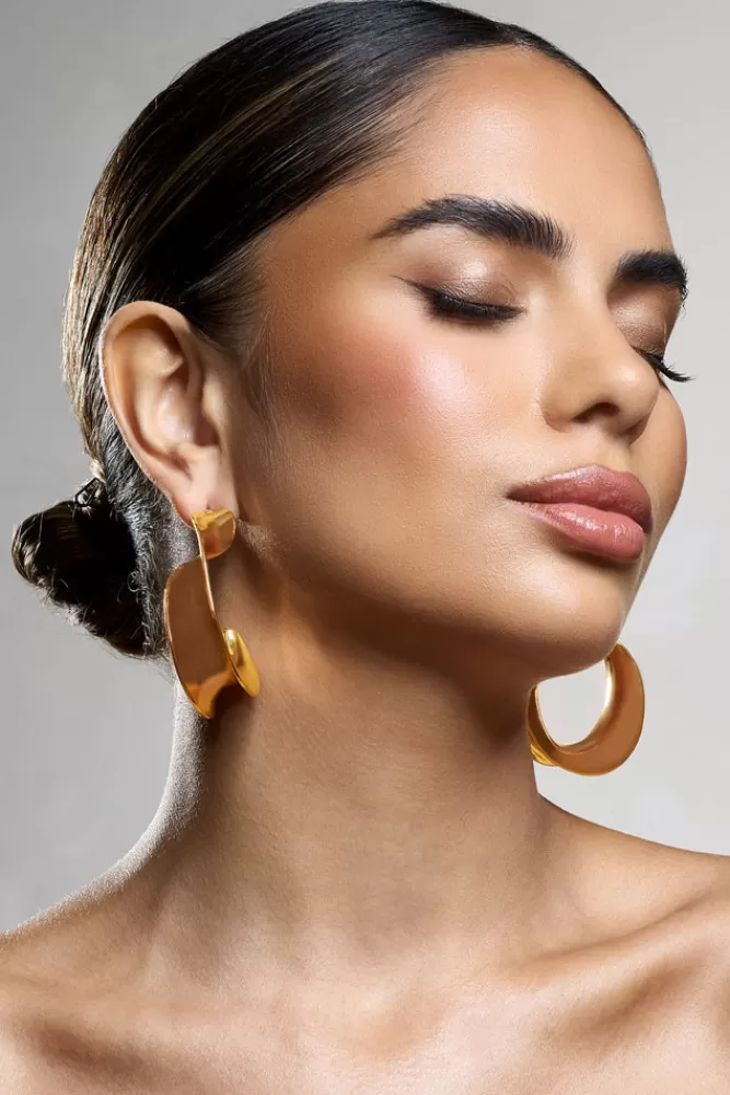 Club L London Athalia | Twist Abstract Earrings GOLD Best Sale