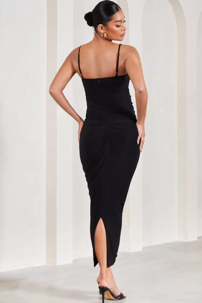 Club L London Azalea | Strappy Square-Neck Maternity Maxi Dress BLACK Online