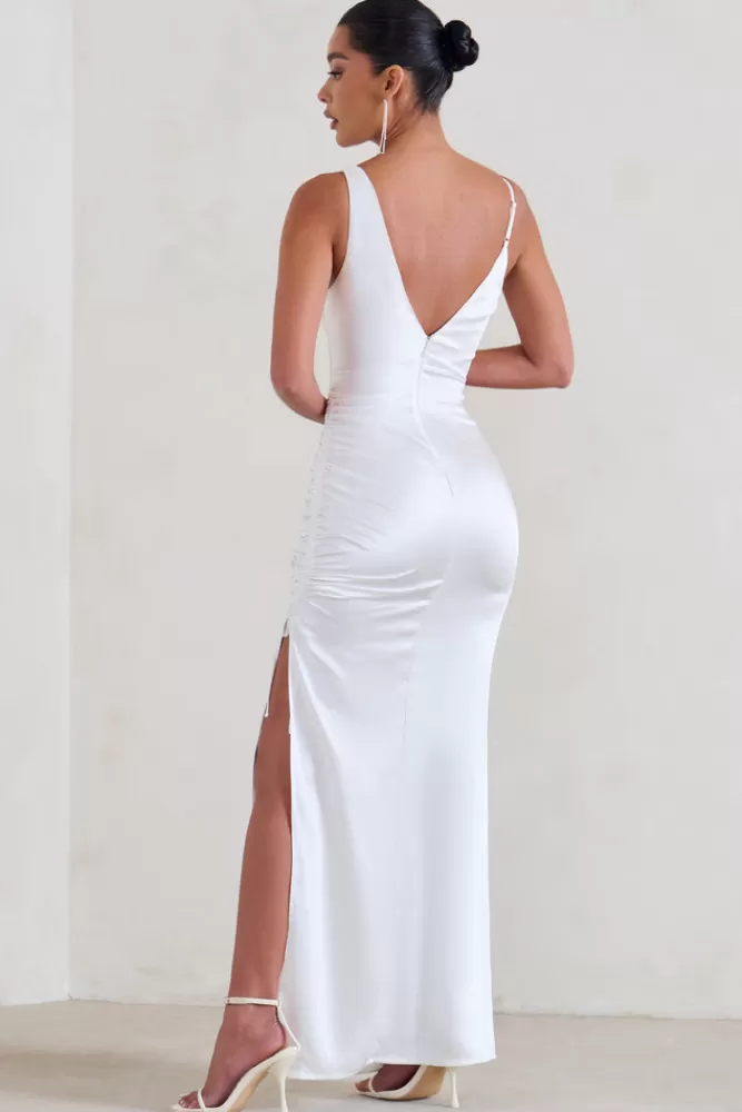 Club L London Belonging | Ruched Cowl Maxi Dress WHITE Best