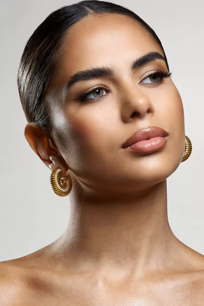 Club L London Blaine | Chunky Hoop Earrings GOLD Sale