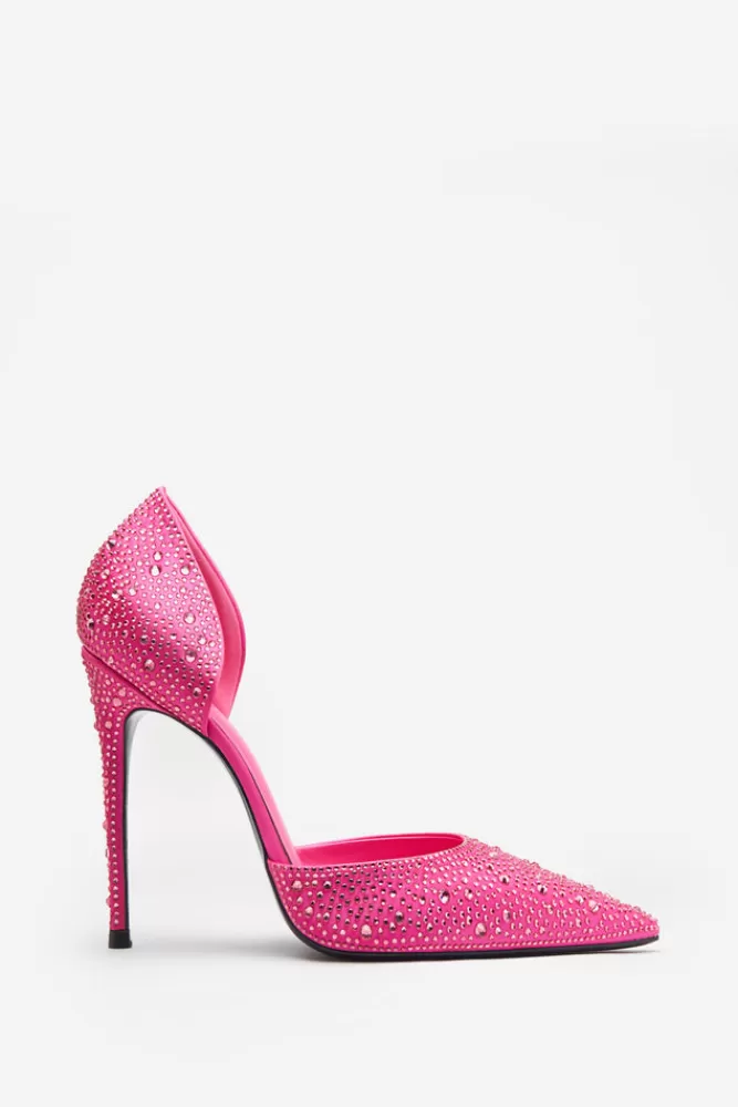 Club L London Catcher | Diamante Pointed Court Heels PINK Sale