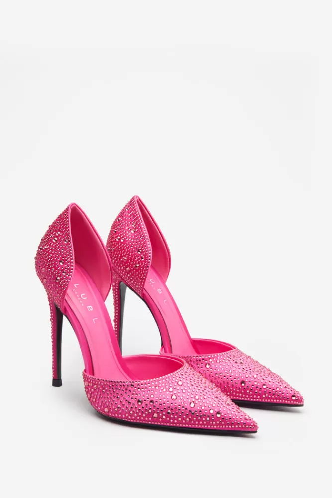 Club L London Catcher | Diamante Pointed Court Heels PINK Sale