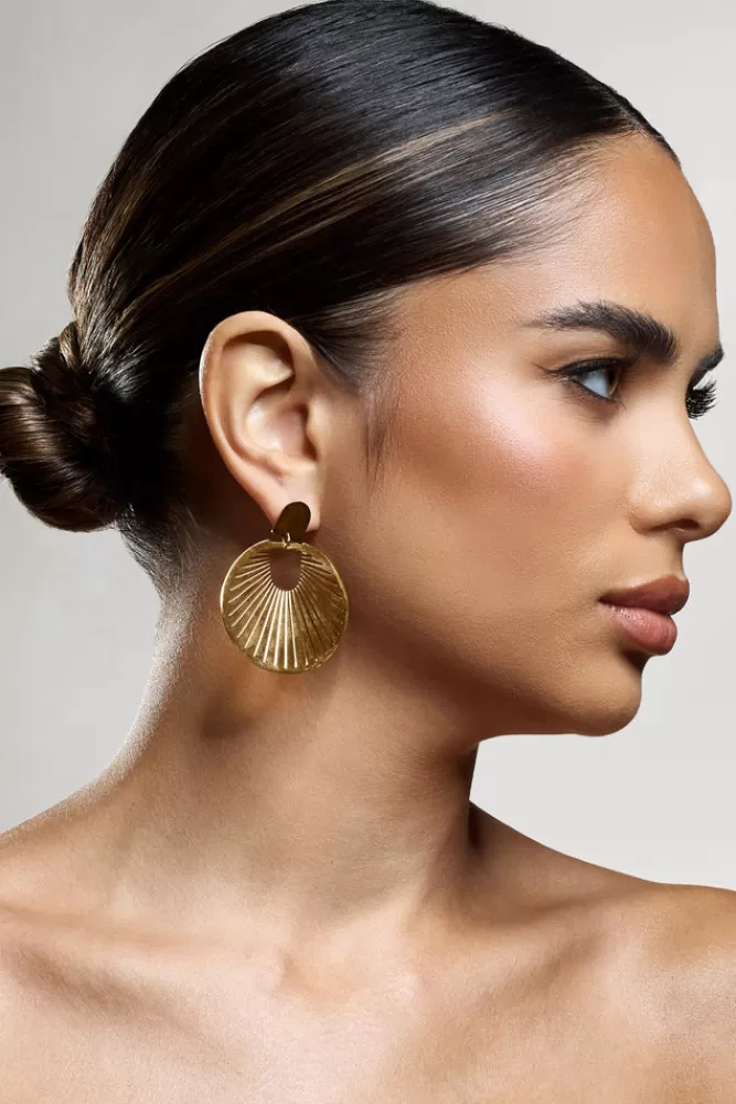 Club L London Cheryl | Round Drop Earrings GOLD Best Sale