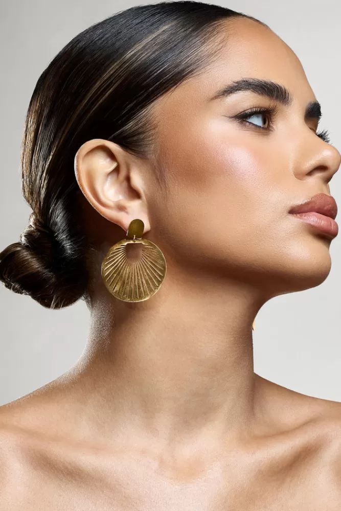 Club L London Cheryl | Round Drop Earrings GOLD Best Sale