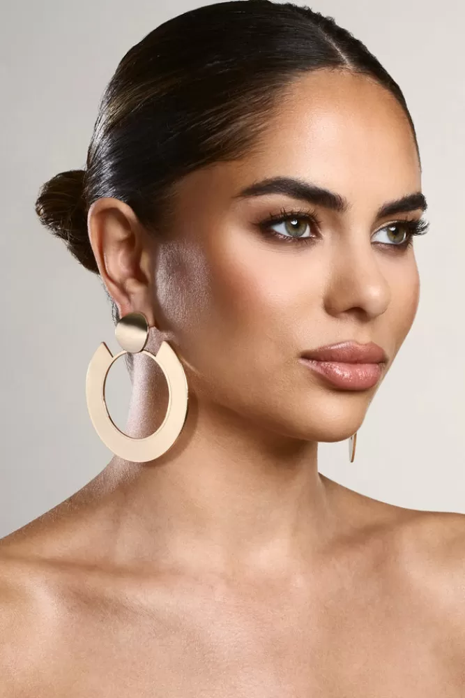 Club L London Danica | Abstract Hoop Earrings GOLD Cheap