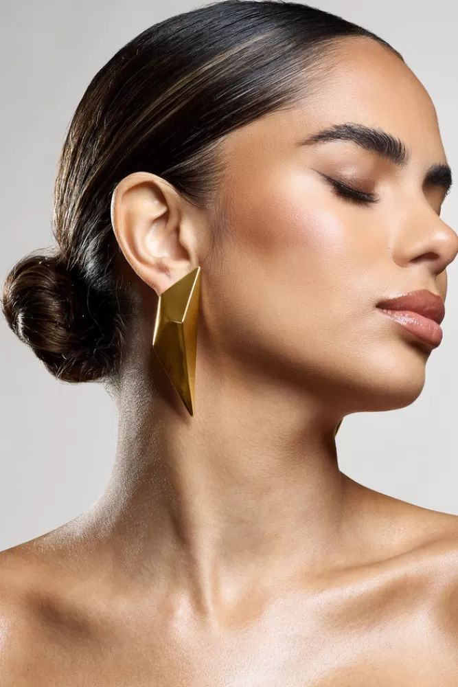 Club L London Encounter | Abstract Statement Earrings GOLD Best