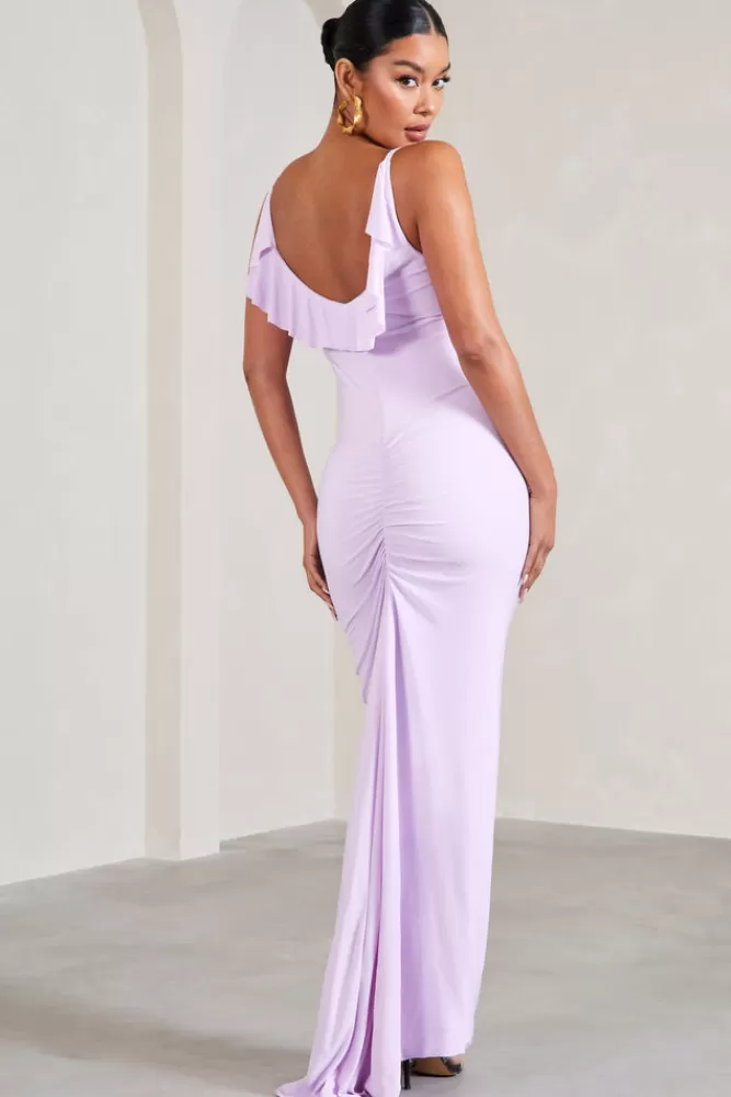 Club L London Flute | Maternity Cowl Bodycon Cami Maxi Dress LILAC Cheap