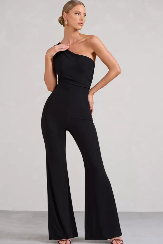 Club L London Gabby | One Shoulder Jumpsuit BLACK Outlet