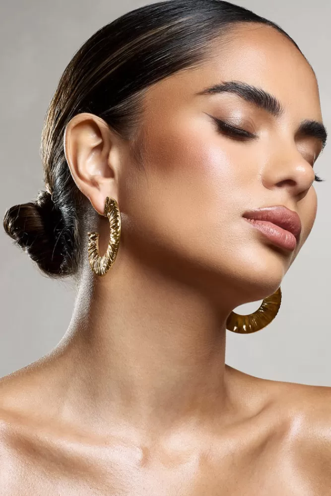 Club L London Gamora | Textured Chunky Hoops GOLD Best