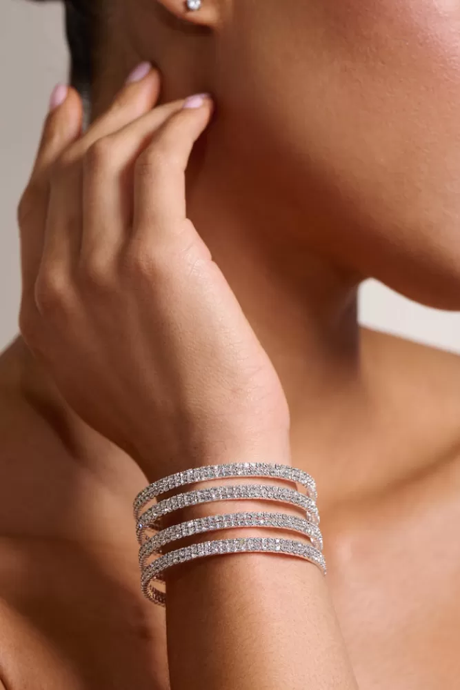 Club L London Halle | Layered Statement Bangle SILVER Best Sale