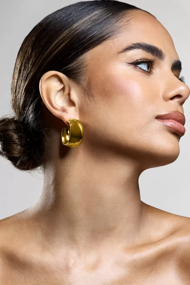 Club L London Isabeau | Chunky Hoop Earrings GOLD Online