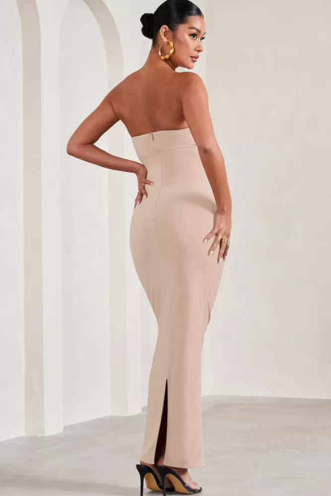 Club L London Juniper | Strapless Maternity Maxi Dress CHAMPAGNE Best