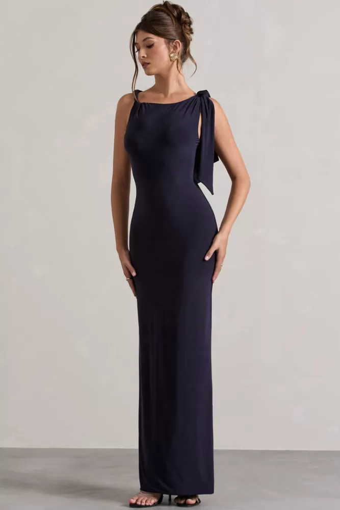 Club L London Kacey | Twisted Knot Maxi Dress NAVY Online