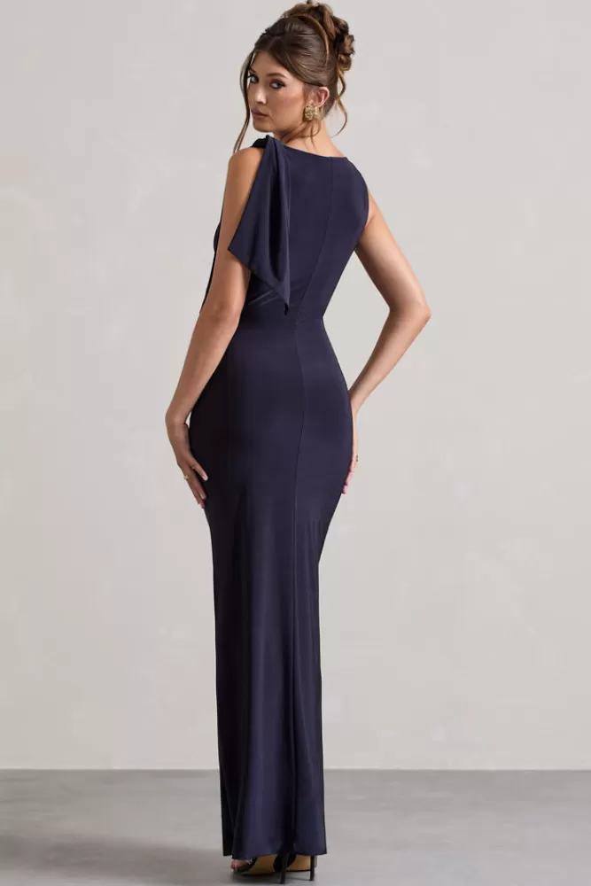 Club L London Kacey | Twisted Knot Maxi Dress NAVY Online