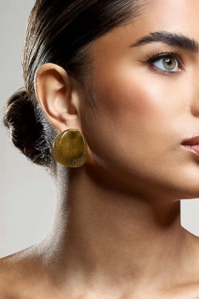 Club L London Latica | Double Disc Earrings GOLD Discount