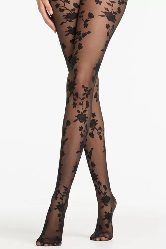 Club L London Levante | Gabriella Bold Floral Tights Black Store