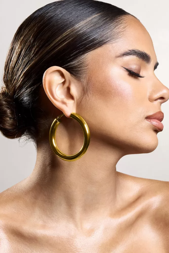 Club L London Logan | Chunky Hoop Earrings GOLD Best