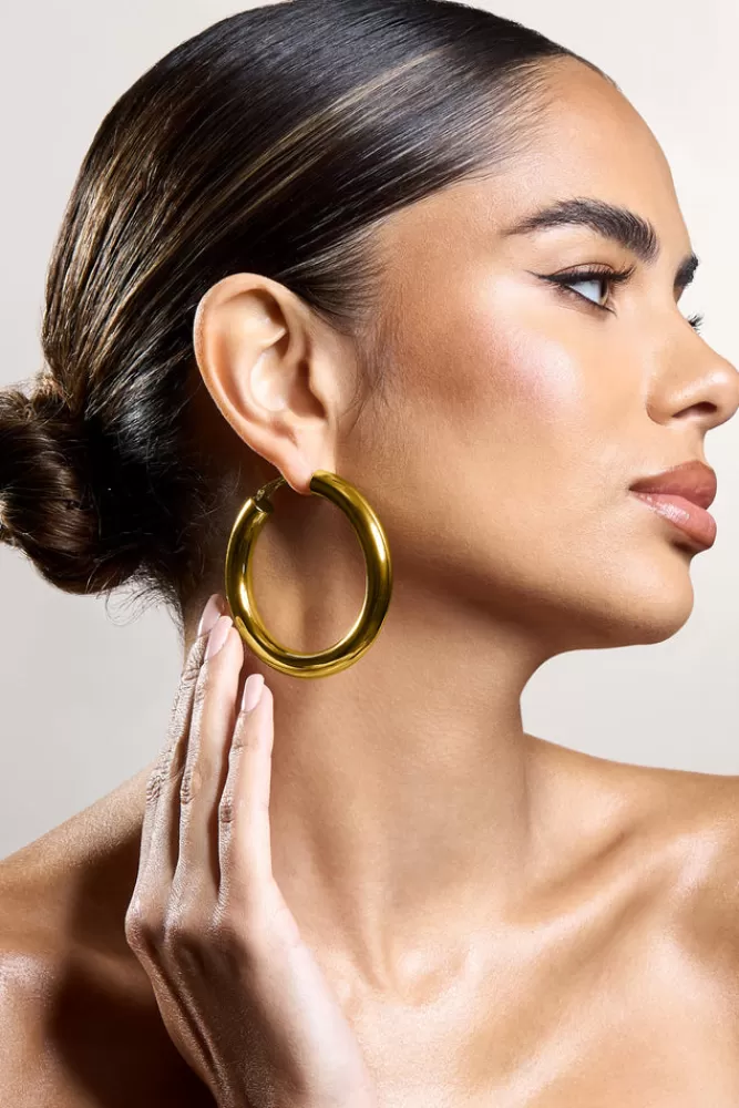 Club L London Logan | Chunky Hoop Earrings GOLD Best