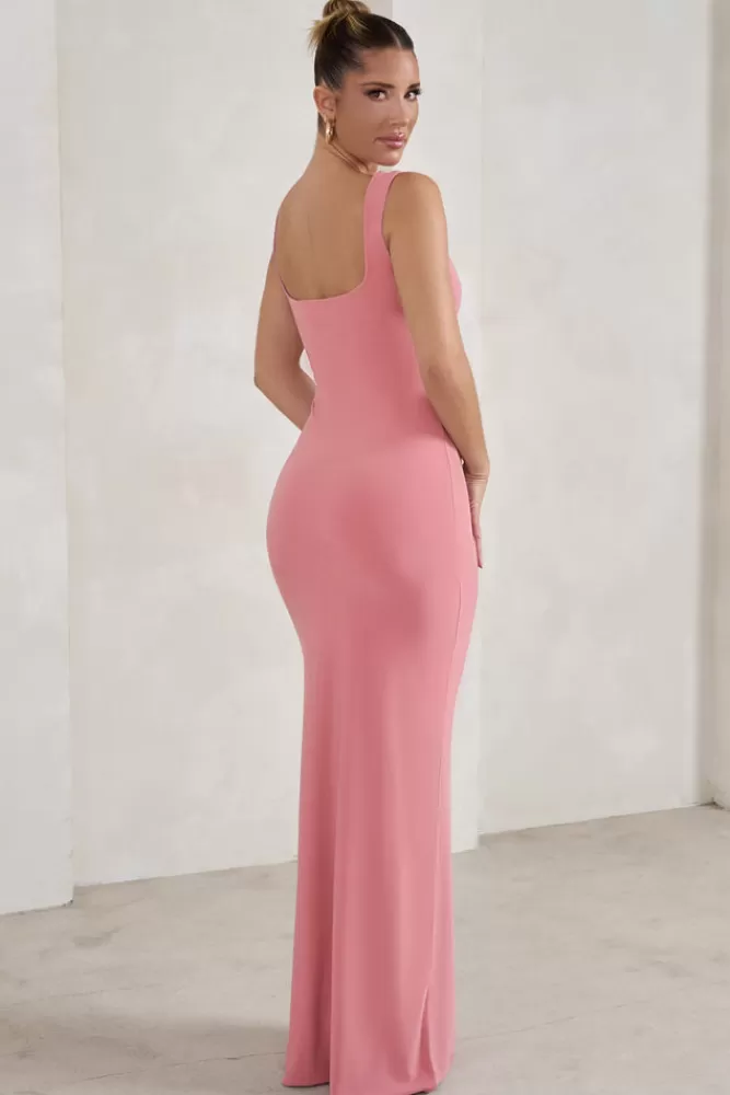 Club L London Madeline | Sleeveless Thigh Split Maxi Dress PINK Outlet