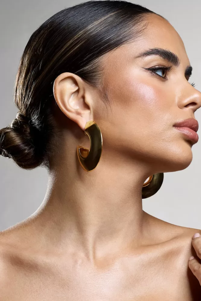 Club L London Maple | Chunky Hoop Earrings GOLD Best Sale