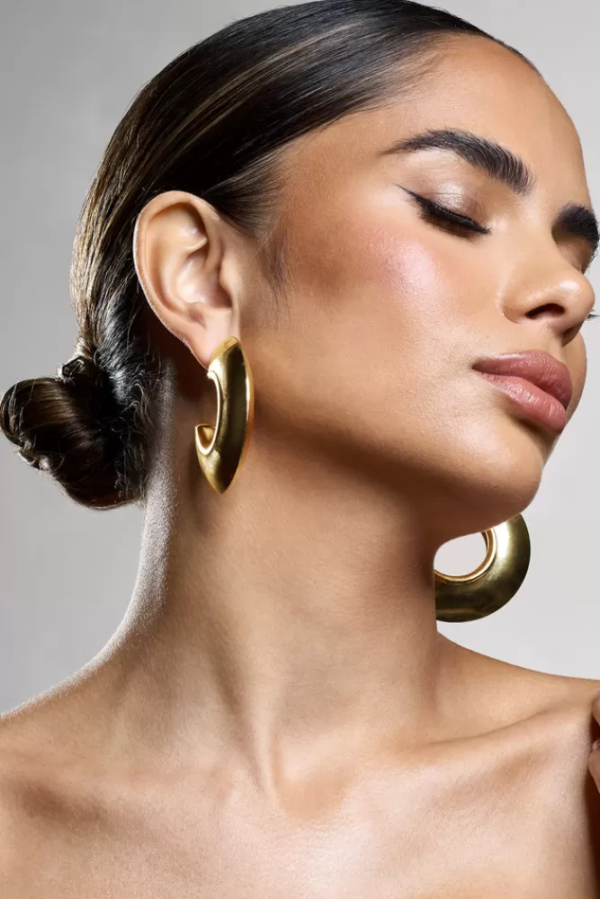 Club L London Maple | Chunky Hoop Earrings GOLD Best Sale