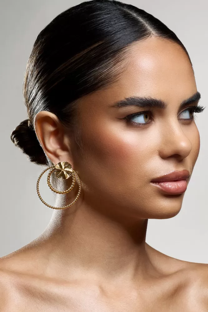 Club L London Misty | Layered Twist Earrings GOLD Shop