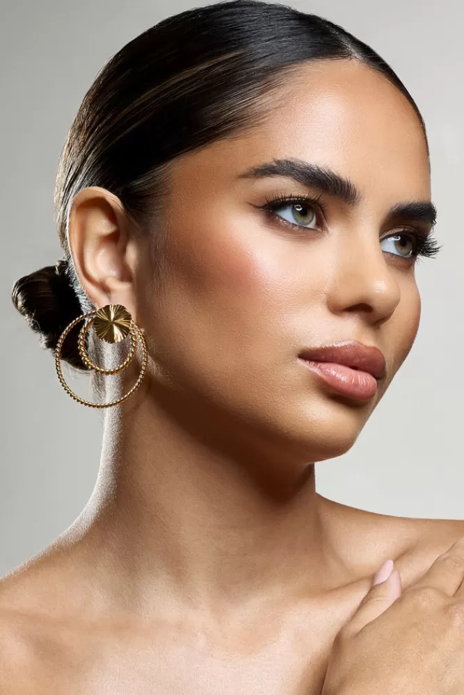 Club L London Misty | Layered Twist Earrings GOLD Shop