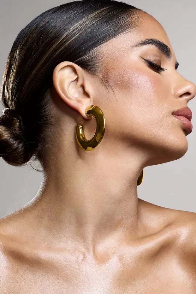 Club L London Natalya | Chunky Hoop Earrings GOLD Shop