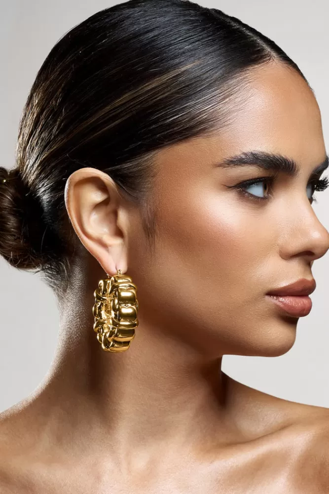 Club L London Orli | Chunky Chain Hoop Earrings GOLD Outlet