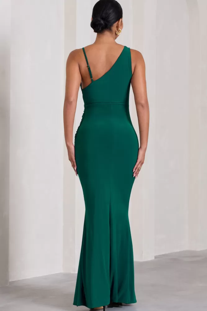 Club L London Phantasy | Bottle Green Maternity Cowl Neck Maxi Dress BOTTLEGREEN Store