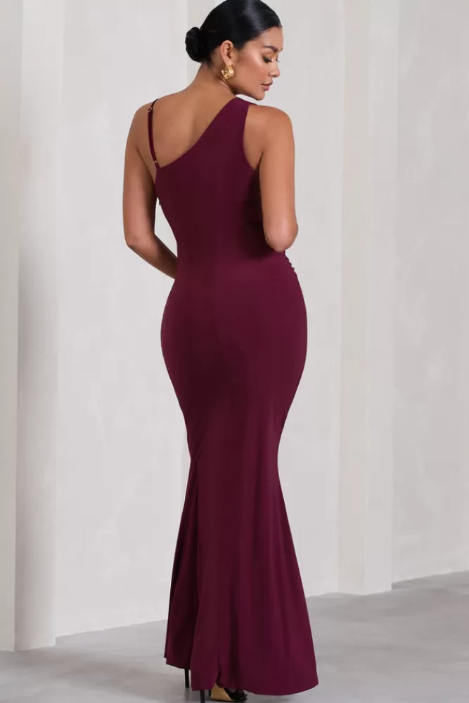 Club L London Phantasy | Maternity Cowl Neck Maxi Dress BURGUNDY Sale