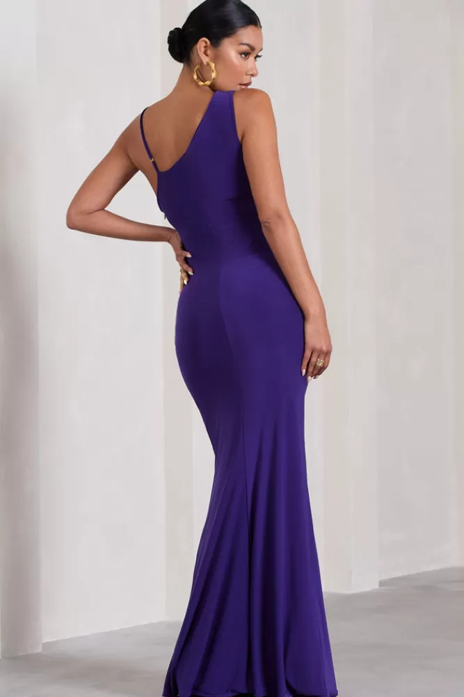 Club L London Phantasy | Purple Maternity Cowl Neck Maxi Dress BLACKBERRYJAM Shop