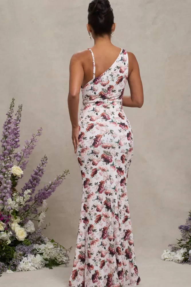 Club L London Phantasy | White Floral Maternity Cowl Neck Maxi Dress WHITEFLORAL Fashion