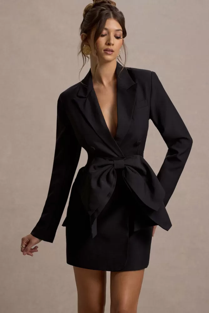 Club L London Prized | Tailored Blazer Mini Dress With Bow BLACK Online