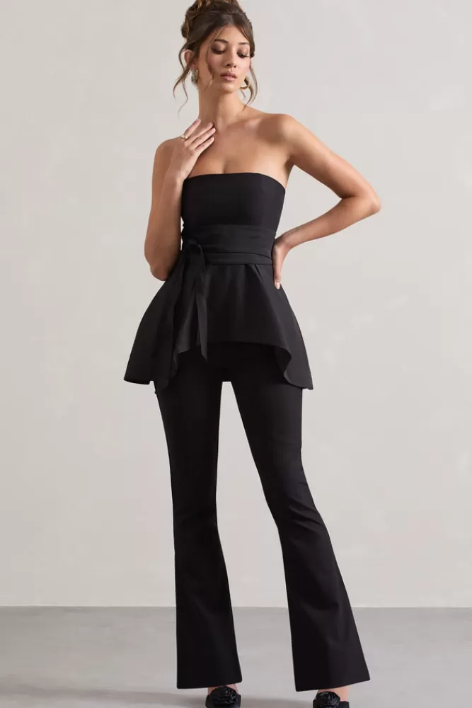 Club L London Purpose | Flared-Leg Trousers BLACK Clearance