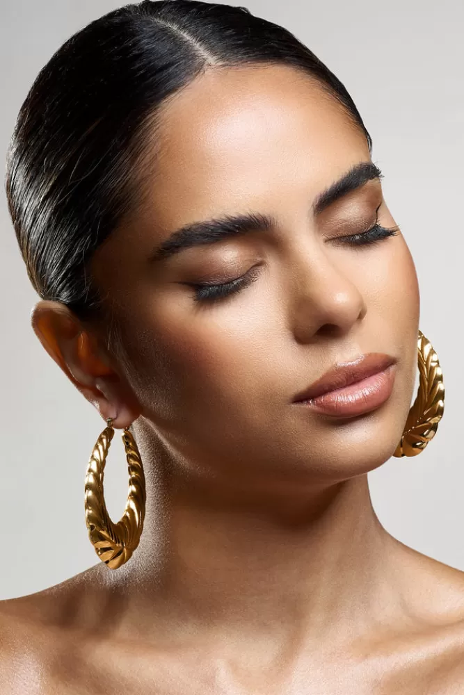 Club L London Rhode | Chunky Hoop Earrings GOLD Discount