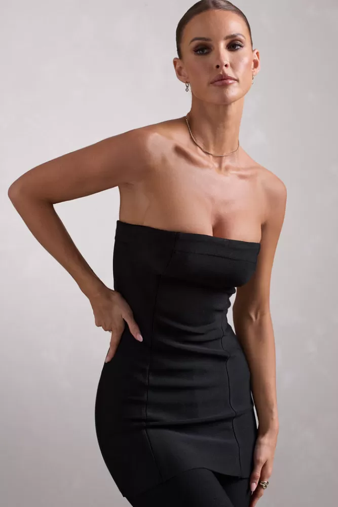 Club L London Rylee | Bandage Strapless Longline Top BLACK Discount