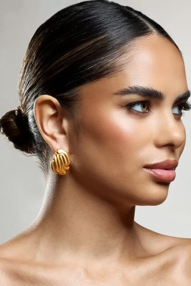 Club L London Safa | Abstract Earrings GOLD Sale