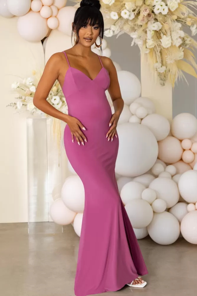 Club L London Tender Caress | Maternity Cross Back Maxi Dress Orchid Best