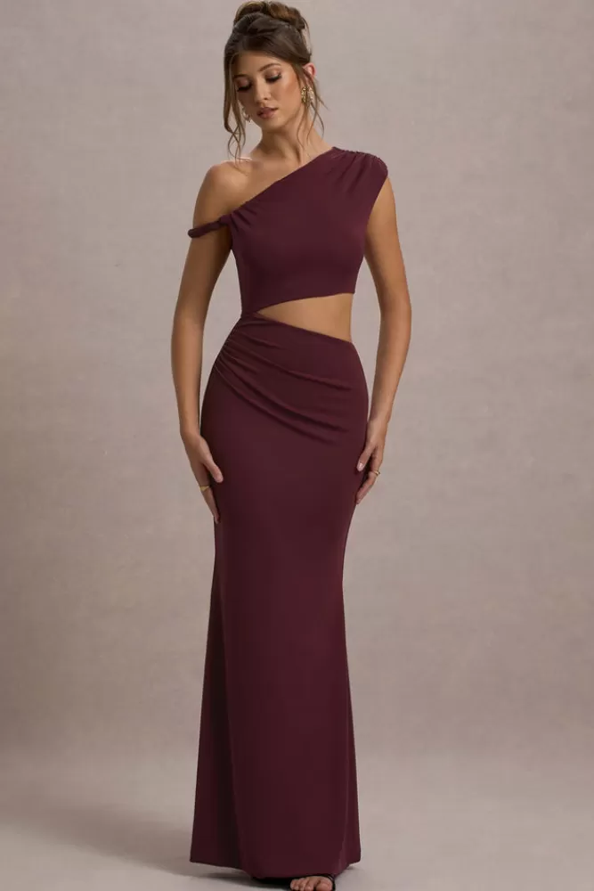 Club L London Thaliana | Port Cut-Out Open-Back Maxi Dress tawnyport Online