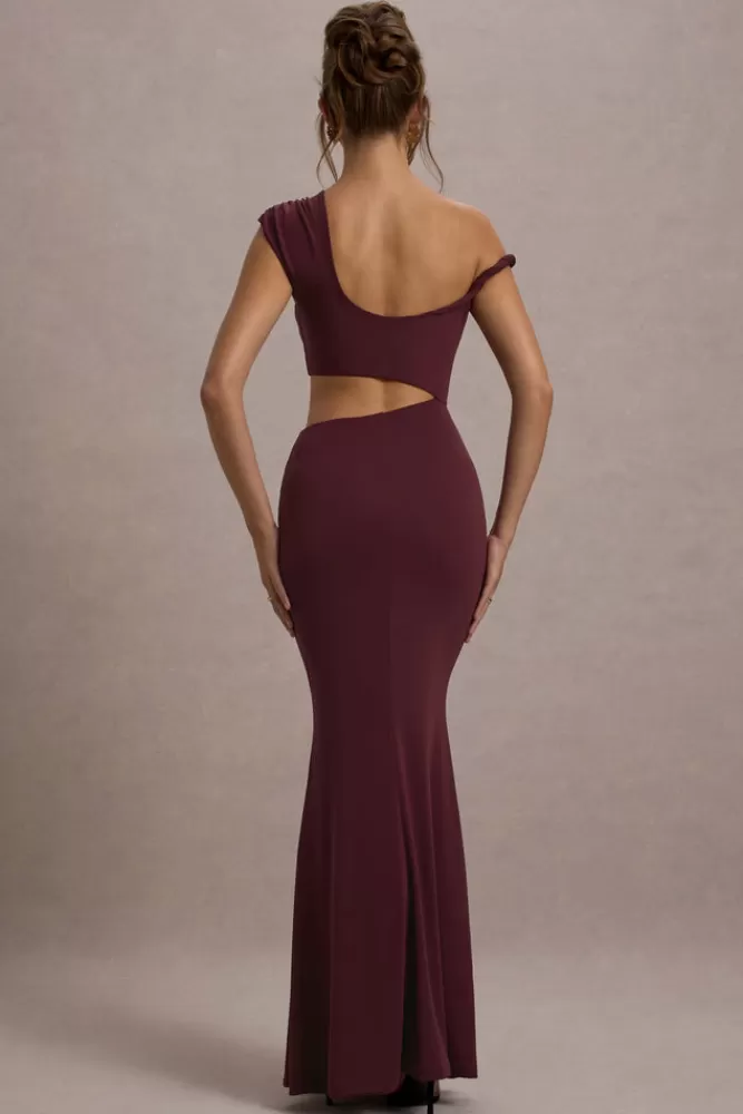 Club L London Thaliana | Port Cut-Out Open-Back Maxi Dress tawnyport Online