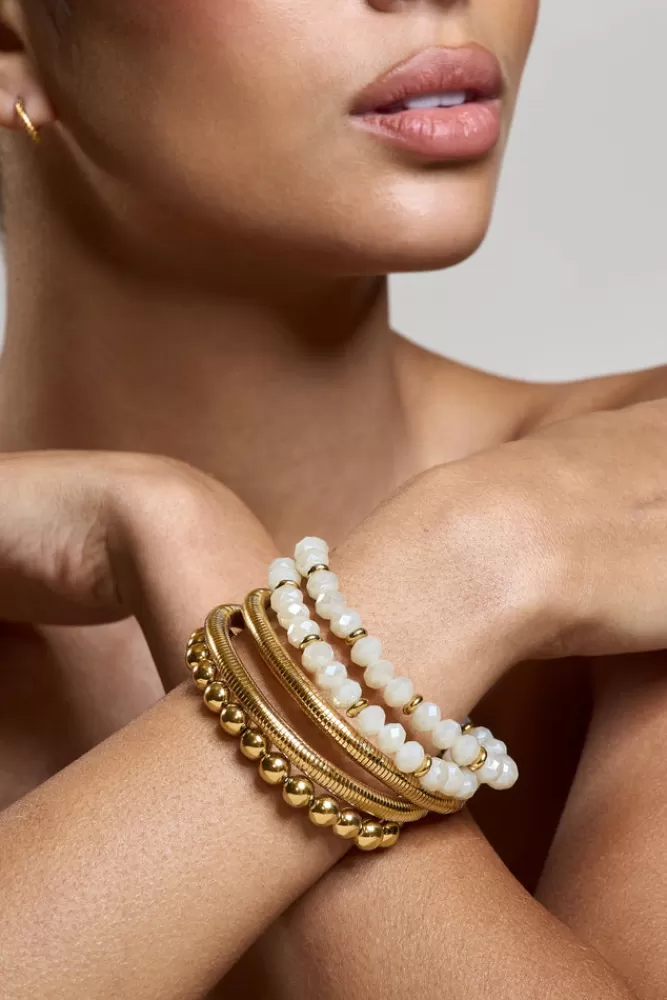 Club L London The Sum Of Us | Beaded Bracelet Stack GOLD Outlet