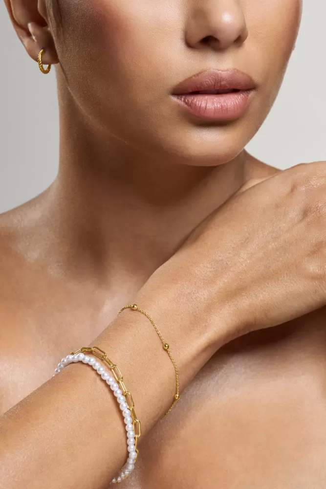 Club L London Three Wishes | Pearl Bracelet Set GOLD Store