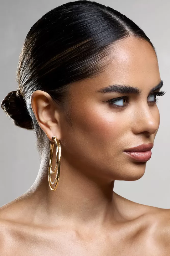 Club L London Trilogy | Layered Hoop Earrings GOLD Fashion