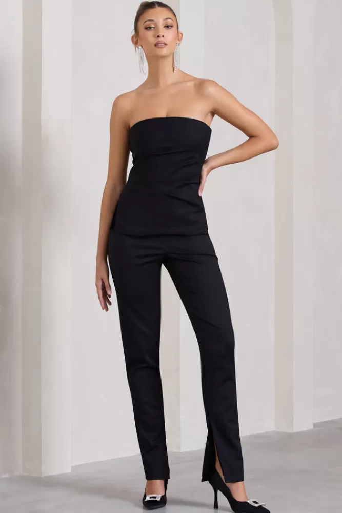 Club L London Walk That Walk | High-Waisted Flared-Leg Trousers BLACK Shop