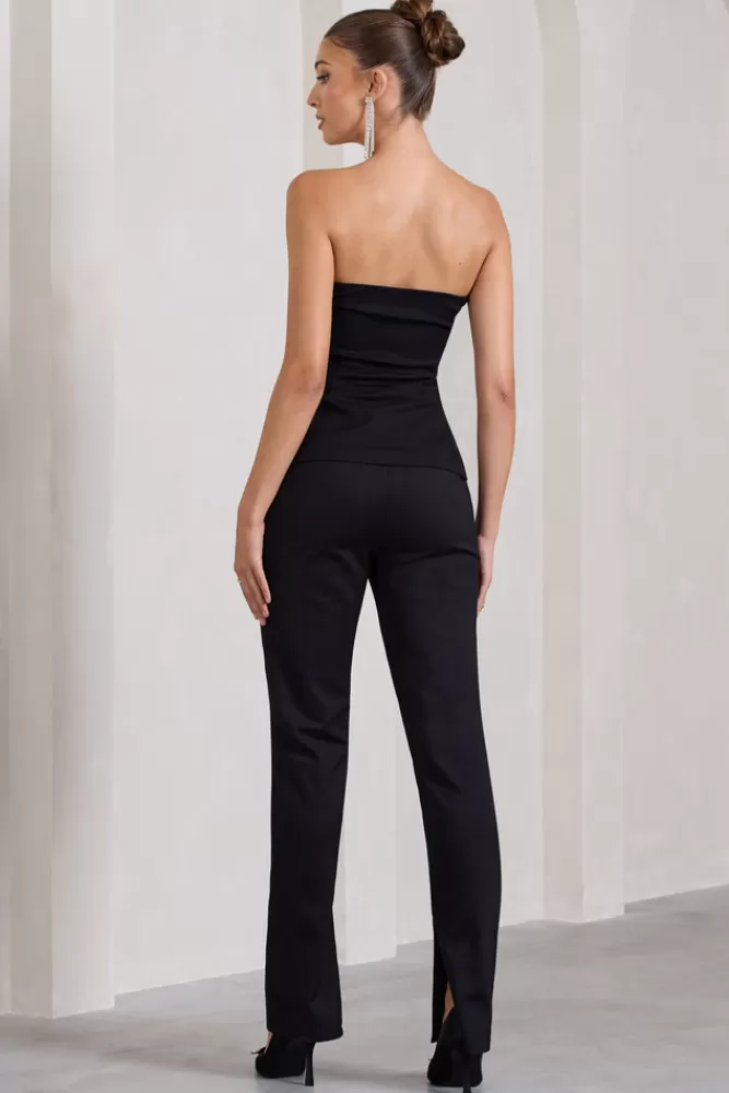 Club L London Walk That Walk | High-Waisted Flared-Leg Trousers BLACK Shop