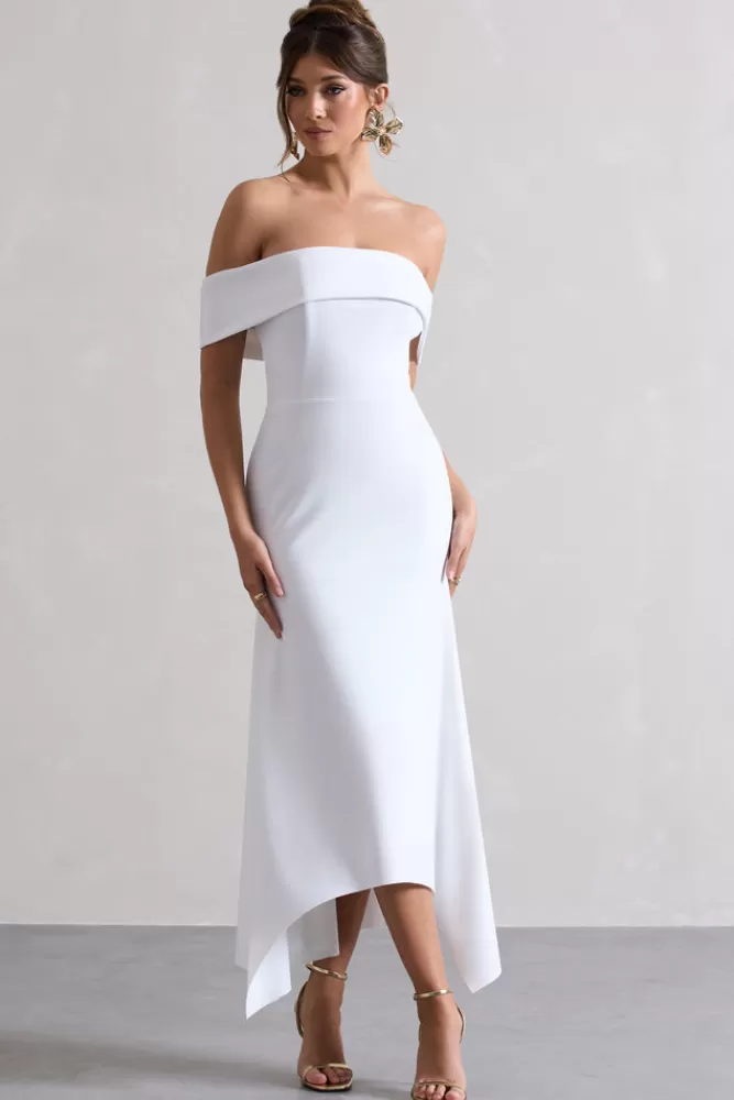 Club L London Windsor | Bardot Midi Dress WHITE Store