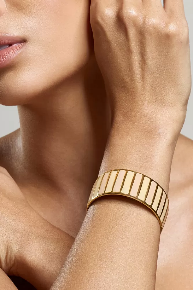 Club L London Yasmine | Adjustable Gold Bangle NUDE Flash Sale